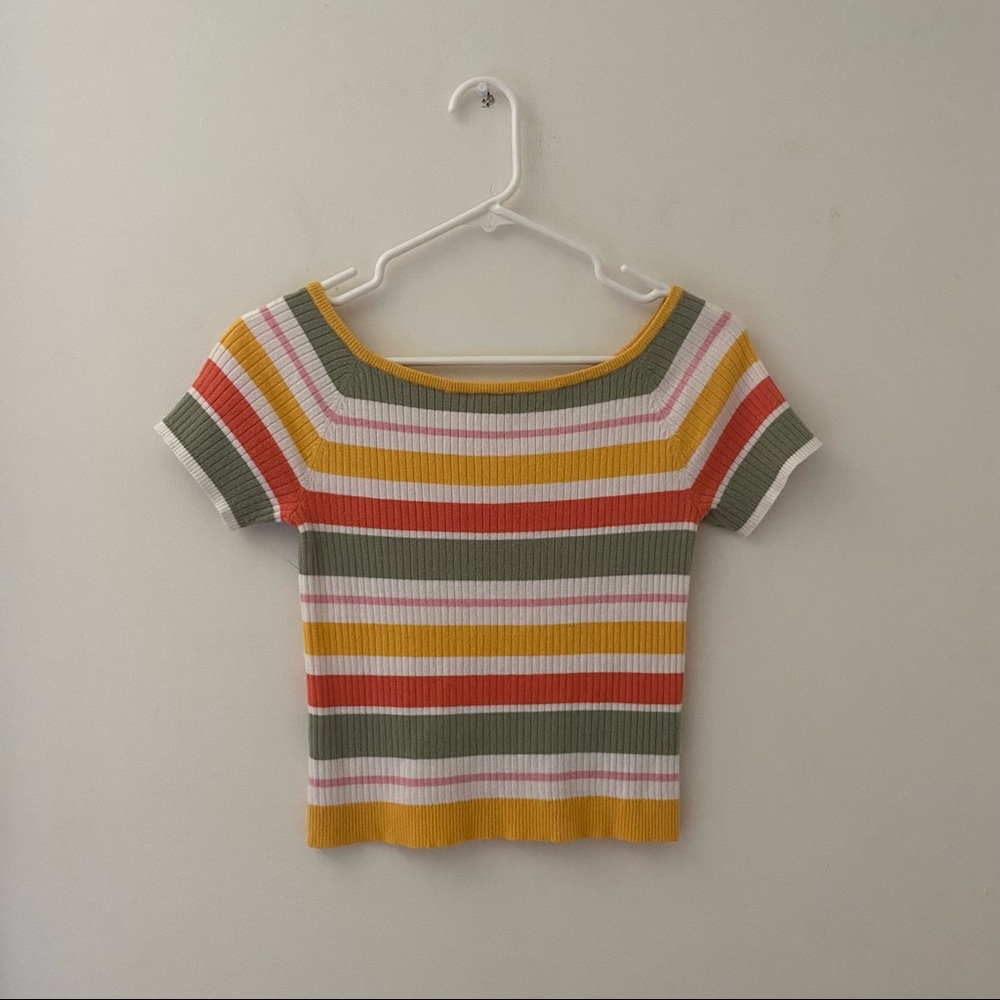 PacSun | Off Shoulder Knit Stripe Top